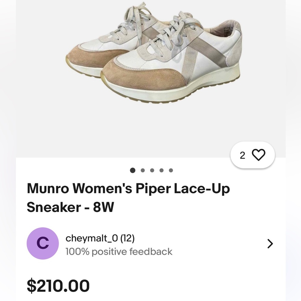 Munro Women's Piper Sneakers - Beige and White